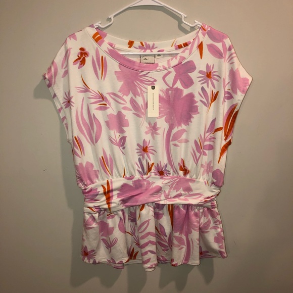 Anthropologie Tops - Anthropologie 9h15stcl cinched waist floral blouse